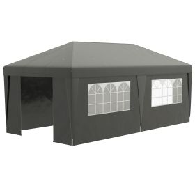 Outsunny 10' X 19.5' Pop Up Canopy Tent With Sidewalls, Height Adjustable Large Party Tent Event She