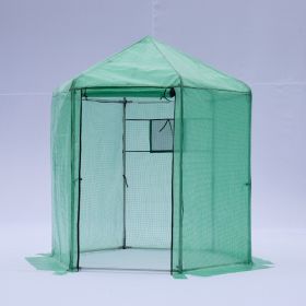 Walk-in Greenhouse Hexagonal Upgrade Reinforced Frame Heavy Duty Plastic Greenhouse Reinforced Thick