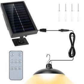 Solar Shed Lights Dimmable Timing Dusk To Dawn Sensor Hanging Lamp IP65 Waterproof Remote Control Pendant Light For Garden Patio