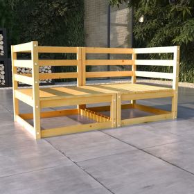 Patio 2-Seater Sofa Solid Pinewood