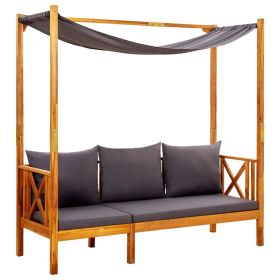 Patio Bench with Canopy Solid Acacia Wood