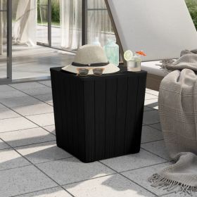 Patio Table with Removable Lid Black Polypropylene