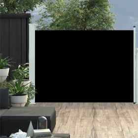 Patio Retractable Side Awning 47.2"x196.9" Black