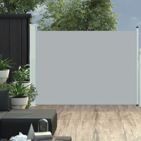 Patio Retractable Side Awning 47.2"x196.9" Gray