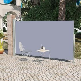 Patio Retractable Side Awning 71"x118" Gray