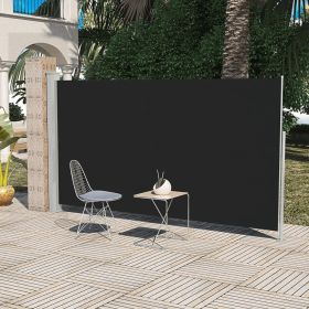 Patio Terrace Side Awning 71"x118" Black
