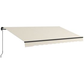 Outsunny 13' x 10' Retractable Awning, Patio Awning Sunshade Shelter with Manual Crank Handle, 280gsm UV Resistant Fabric and Aluminum Frame for