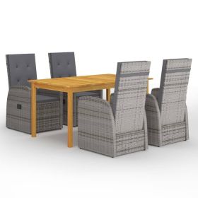 5 Piece Patio Dining Set Gray