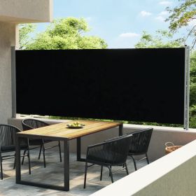 Patio Retractable Side Awning 236.2"x66.9" Black