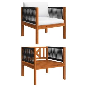 Patio Chair with cushion Solid Acacia Wood
