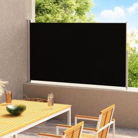 Patio Retractable Side Awning 78.7"x118.1" Black
