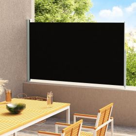 Patio Retractable Side Awning 86.6"x118.1" Black