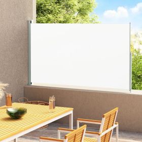 Patio Retractable Side Awning 86.6"x118.1" Cream