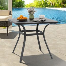 1PC 32 Inch Patio Dining Table Metal Square Table for Dining with 4 Curved Legs