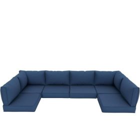 14 PCS Outdoor Cushions for Patio Furniture Replacement, Patio Furniture Cushions with Sponge, Deep Seat Patio Cushions(NAVY BLUE)[Temu is banned