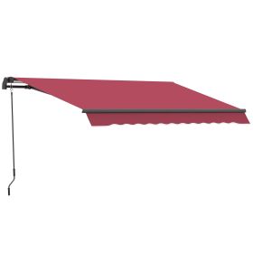 Outsunny 10' x 8' Retractable Awning, Patio Awnings, Sunshade Shelter w/ Manual Crank Handle, UV & Water-Resistant Fabric and Aluminum Frame for (Color: as Pic)