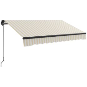 Outsunny 8' x 6.5' Retractable Awning, Patio Awning Sunshade Shelter with Manual Crank Handle, 280gsm UV Resistant Fabric and Aluminum Frame for (Color: as Pic)