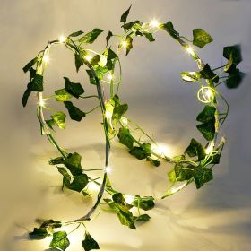 Artificial Ivy Battery Powered String Lights Leaf Fairy Lamps DIY Decorative Night Light For Wedding Kitchen Wall Decoration (Type: Battery_5M)