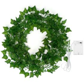 Artificial Ivy Battery Powered String Lights Leaf Fairy Lamps DIY Decorative Night Light For Wedding Kitchen Wall Decoration (Type: Battery_10M)