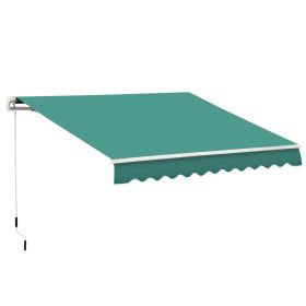 Outsunny 13' x 8' Retractable Awning, Patio Awnings, Sunshade Shelter w/ Manual Crank Handle, UV & Water-Resistant Fabric and Aluminum Frame for (Color: as Pic)