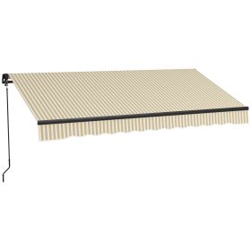 Outsunny 10' x 8' Retractable Awning, Patio Awning Sunshade Shelter with Manual Crank Handle, 280gsm UV Resistant Fabric and Aluminum Frame for D (Color: as Pic)