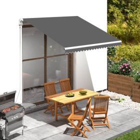 Awning Top Sunshade Canvas Anthracite 118.1"x98.4" (Color: Anthracite)