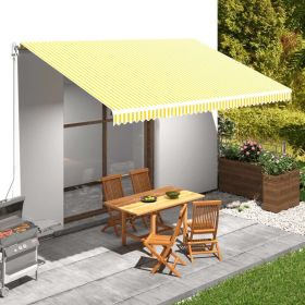 Awning Top Sunshade Canvas Orange & White 196.9"x118.1" (Color: Orange)