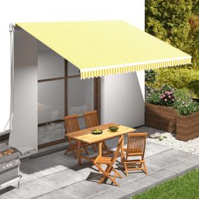 Awning Top Sunshade Canvas Orange & White 177.2"x118.1" (Color: Orange)
