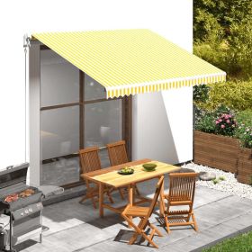 Awning Top Sunshade Canvas Orange & White 137.8"x98.4" (Color: Orange)