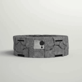9'' H x 28'' W Fibre Reinforced Concrete Outdoor Fire pit (Color: as Pic)