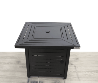 25'' H x 30'' W Steel Outdoor Fire Pit Table with Lid (Color: as Pic)