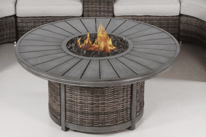 25 H x 52 W Propane Outdoor Fire Pit Table (Color: as Pic)